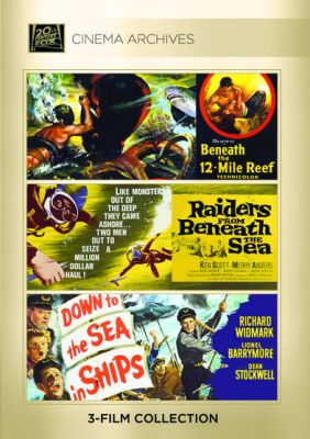 Image of Beneath, The 12-Mile Reef/ Raiders From Beneath The Sea/ Down To The Sea In Ships DVD boxart