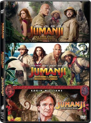Image of Jumanji: The Next Level / Jumanji: Welcome To The Jungle / Jumanji 1995 DVD boxart